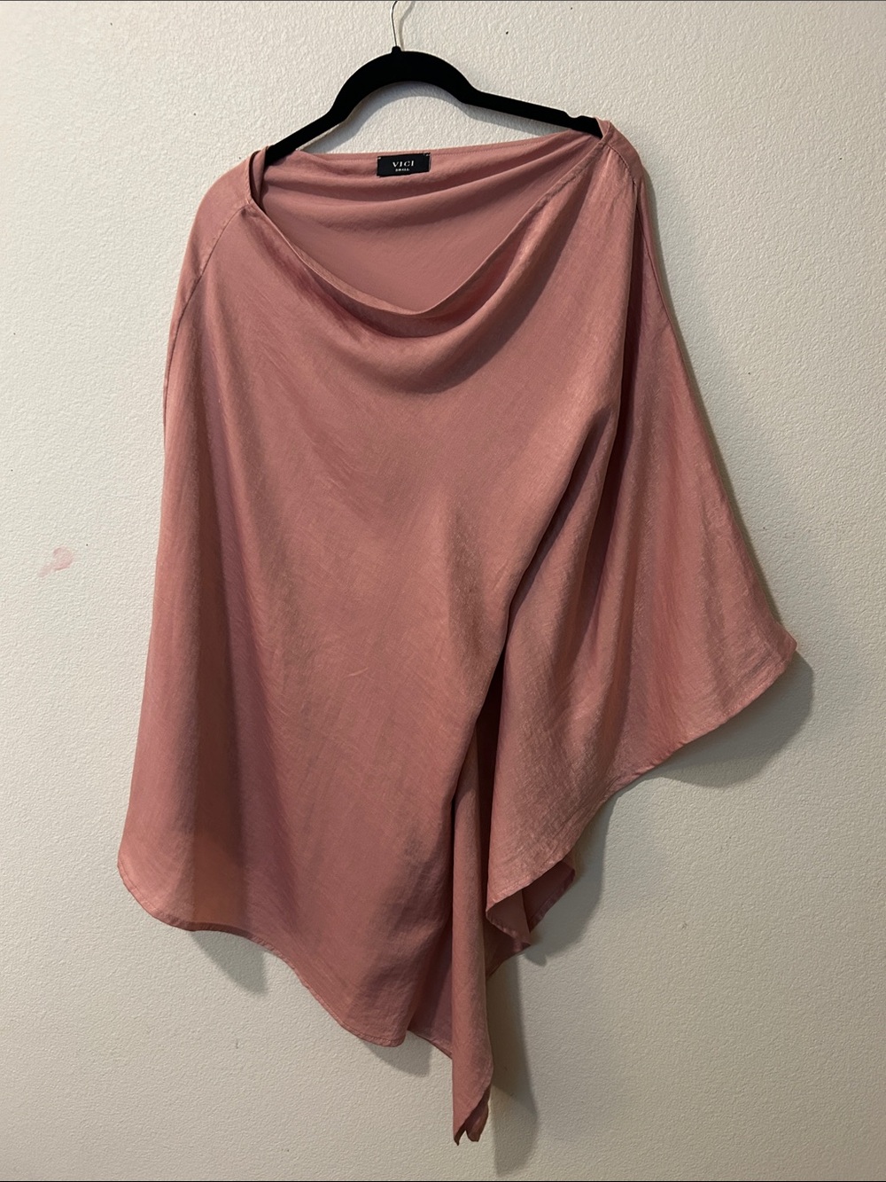 Vici Dusky Rose Draped Poncho Top